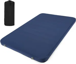MELLCOM 4" Think Double Self Inflating Sleeping Pad, Foam Camping Mattress with Storage Bag, 4-Season Outdoor Inflatable Camping Mat for 2 Person, Car Camping, Traveling, Tent, Blue