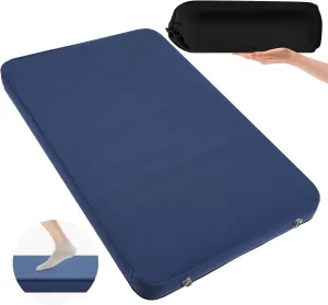MELLCOM 4" Think Double Self Inflating Sleeping Pad, Foam Camping Mattress with Storage Bag, 4-Season Outdoor Inflatable Camping Mat for 2 Person, Car Camping, Traveling, Tent, Navy Blue