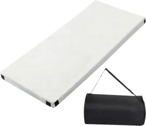 Memory Foam Camping Mattress Pad,Portable Sleeping Pad for Adult,Trifold Roll Up Floor Mattress,Crystal Velvet Cover, Backpacking Travel Bed for Hiking,Guest Bed