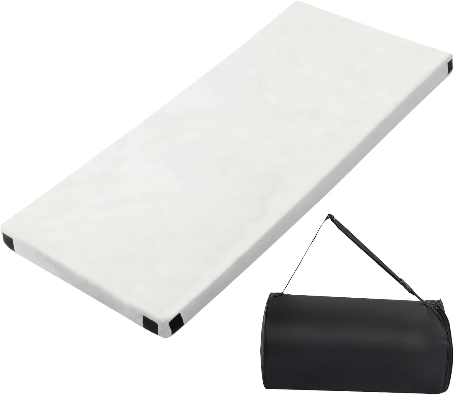 Memory Foam Camping Mattress Pad,Portable Sleeping Pad for Adult,Trifold Roll Up Floor Mattress,Crystal Velvet Cover, Backpacking Travel Bed for Hiking,Guest Bed