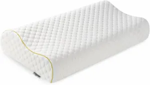 Memory Foam Pillows, Cervical Neck Side Sleeper Pillow, Bed Contour Pillow for Sleeping, Ergonomic Orthopedic Pillow for Back Stomach Sleeper, Queen,Gold