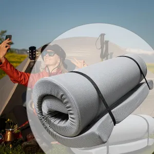 Memory Foam Sleeping Pad - Foldable Floor Camping Mat, Portable Bed Roll-Up Mattress, Water-Resistant Zipper Cover for Outdoors, RVs, Guest Rooms, Dorms