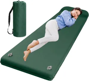 Memory Foam Sleeping Pad, Soft Foam Camp Mattress, Quick Inflating with Pillow, 76.77x25.59x2.36 inches Lightweight Camping Gear, Travel, Beach, Home, and Festival Comfort Solution
