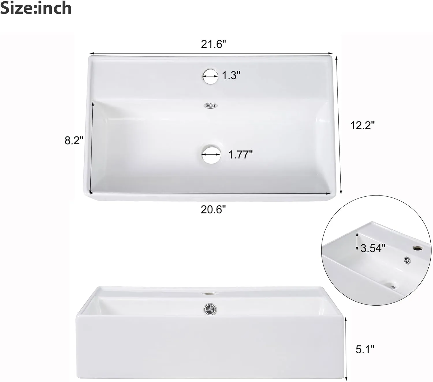 Merax 20” Bathroom Vanity Sink Combo, Wall Mounted Cabinet Sink Set with Ceramic Basin for Small Space, Undermount Sink Cabinet, Black