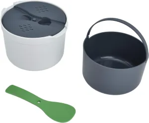 Microwave Rice Cooker Steamer, Microwave Rice Cooker 2 Cup, Microwave Pasta Cooker with Strainer, 2 L Microwave Cookware Set for Rice, Pasta, Vegetables, Quinoa, Oatmeal, Ramen Non stick (green)