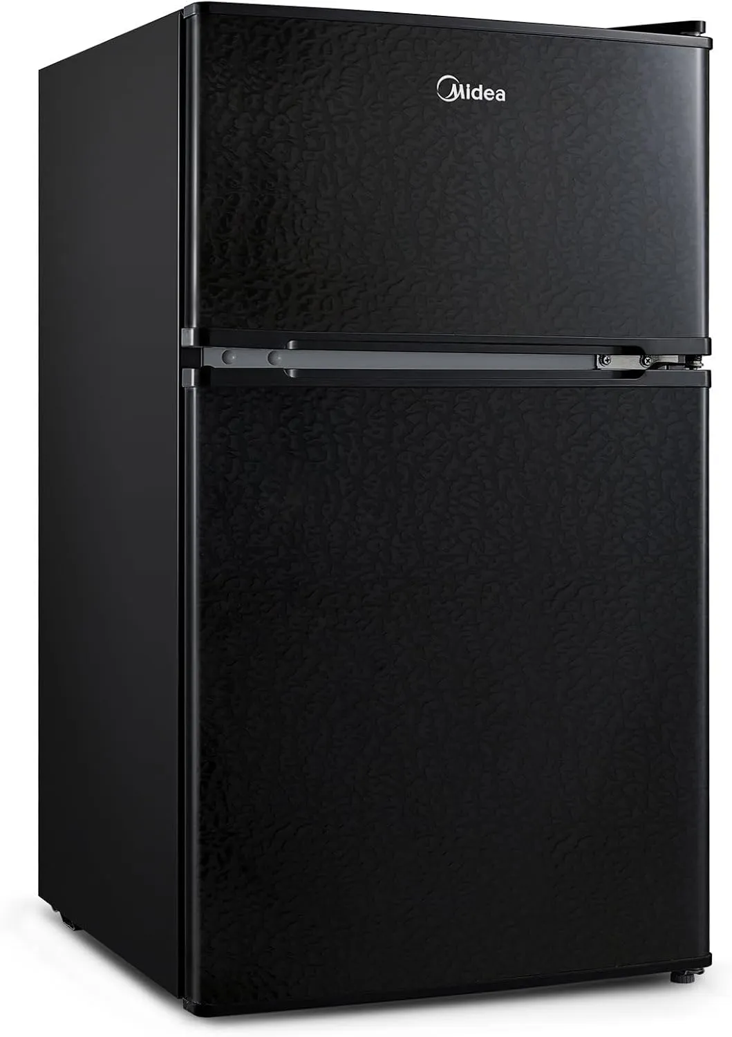 Midea WHD-113FB1 Double Door Mini Fridge with Freezer for Bedroom Office or Dorm with Adjustable Remove Glass Shelves Compact Refrigerator, 3.1 cu ft, Black