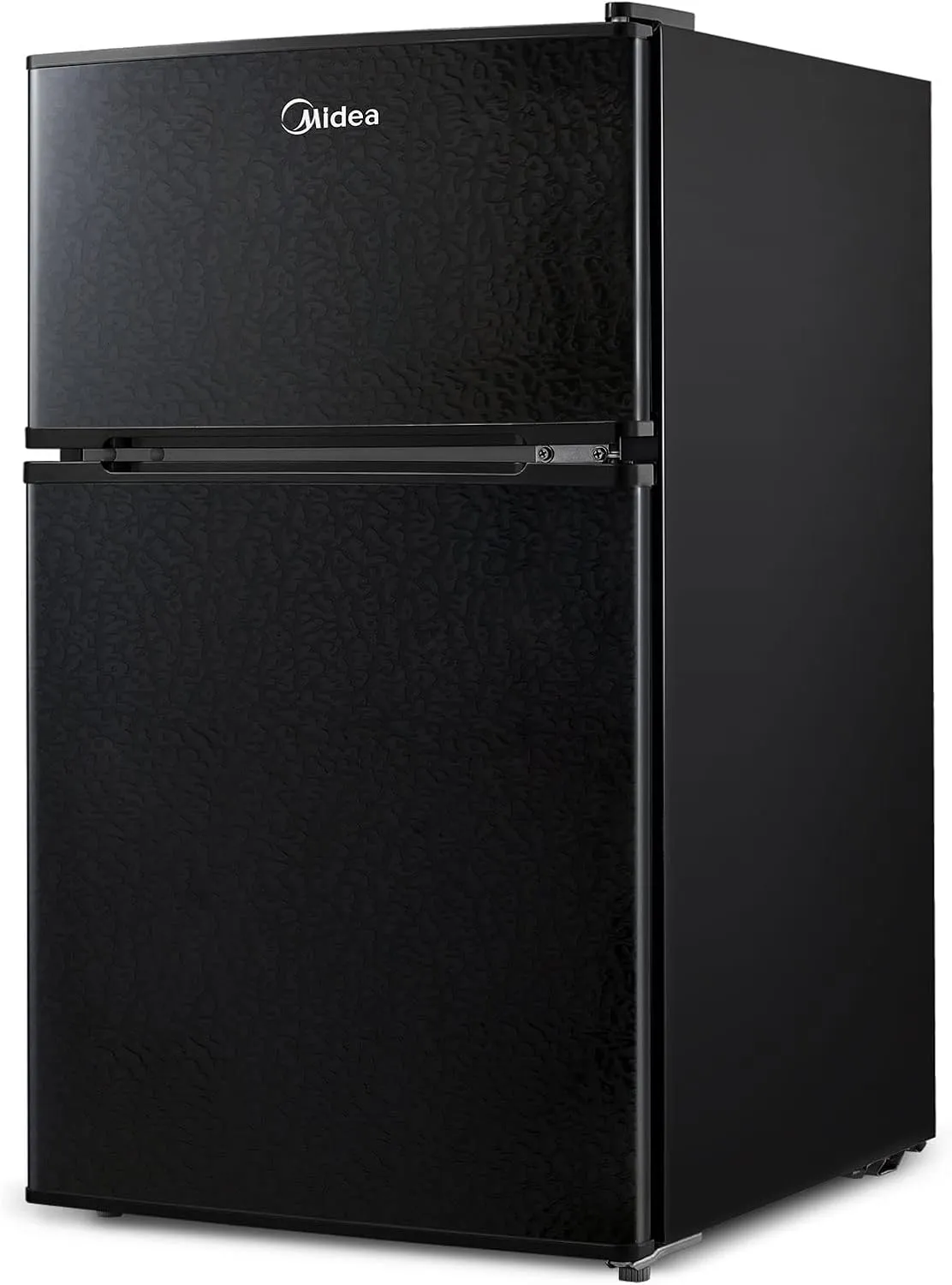 Midea WHD-113FB1 Double Door Mini Fridge with Freezer for Bedroom Office or Dorm with Adjustable Remove Glass Shelves Compact Refrigerator, 3.1 cu ft, Black