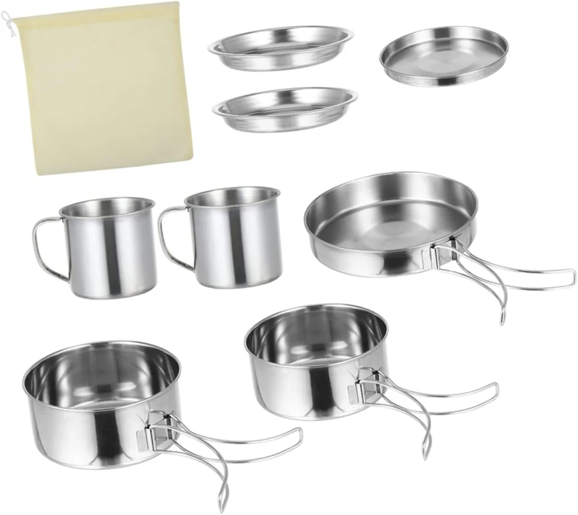 Mikikit Cookware for Outdoor Mountaineering Barbecue Pot Set Multi-Function Camping Gadgets for Hiking Backpacking