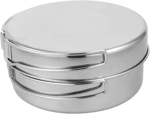 Mikikit Outdoor Camping Pot Stainless Camp Cookware Hike Camping Equipment Camping Pan Pots Cookware Camping