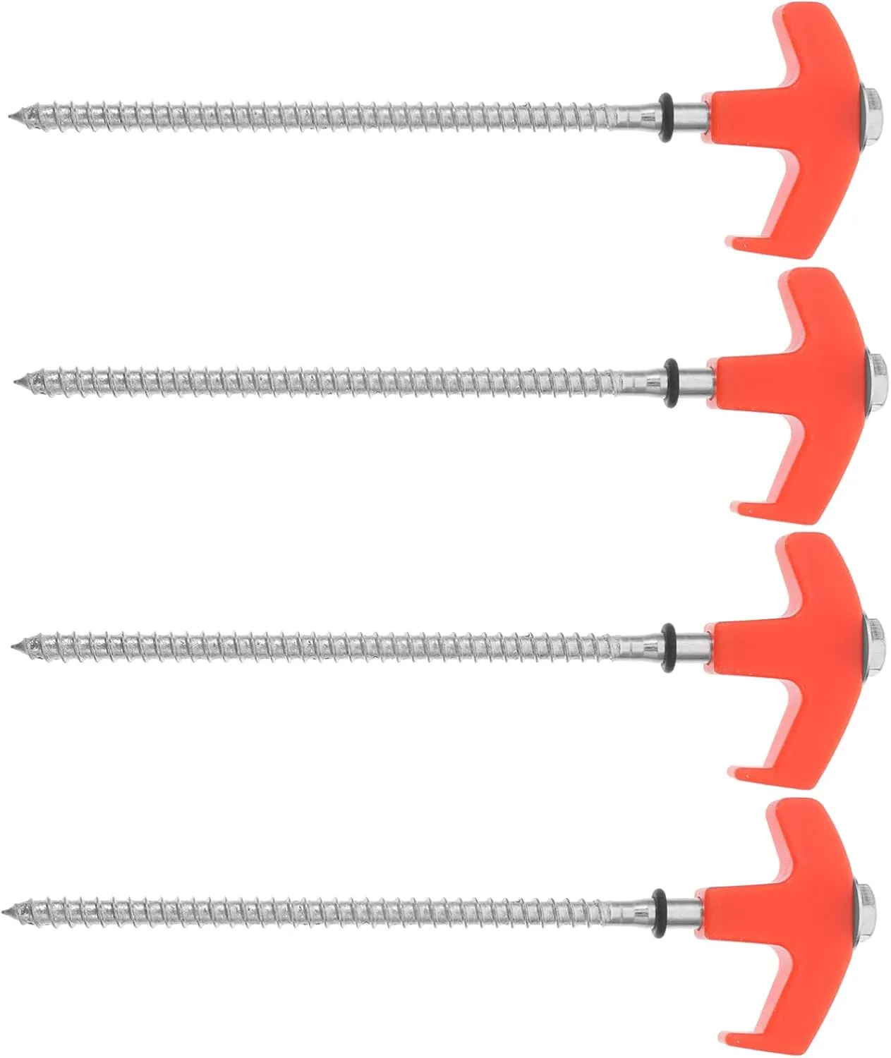 Mikikit Windproof Tent Pegs Set 4 Pack Metal Ground Stakes for Camping Tents Tarps Canopies