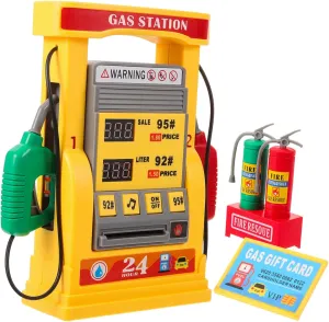 Milisten 1Set Interactive Gas Station Model with Voice Prompt and Card Swiping for Educational and Fun Simulation Model for Imaginative Play for Home and Learning