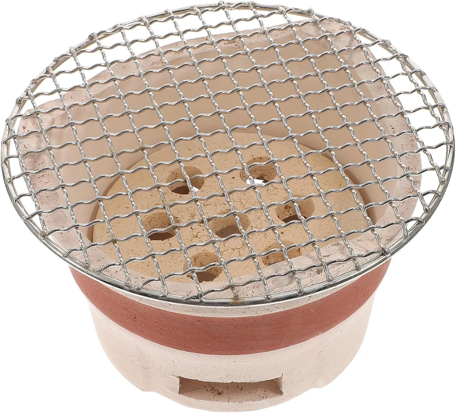 Mini Charcoal Grillportable Hot Pot Grill Barrel Grills Charcoal Bbq Stove Outdoor Stove Bbq Net Random Color