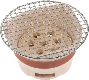 Mini Charcoal Grillportable Hot Pot Grill Barrel Grills Charcoal Bbq Stove Outdoor Stove Bbq Net Random Color