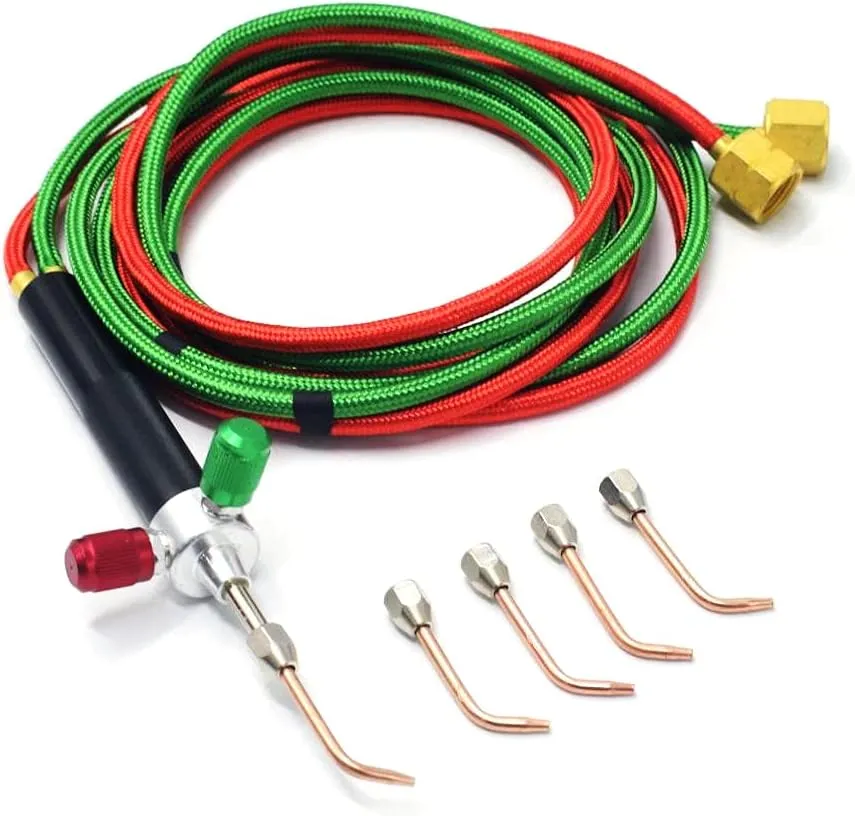 Mini Oxygen Torch Kit, Micro Oxygen Acetylene/Butane Gas Welding Torch with 5pc Tips for Jewelry Repair