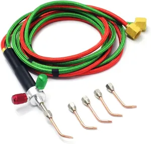 Mini Oxygen Torch Kit, Micro Oxygen Acetylene/Butane Gas Welding Torch with 5pc Tips for Jewelry Repair