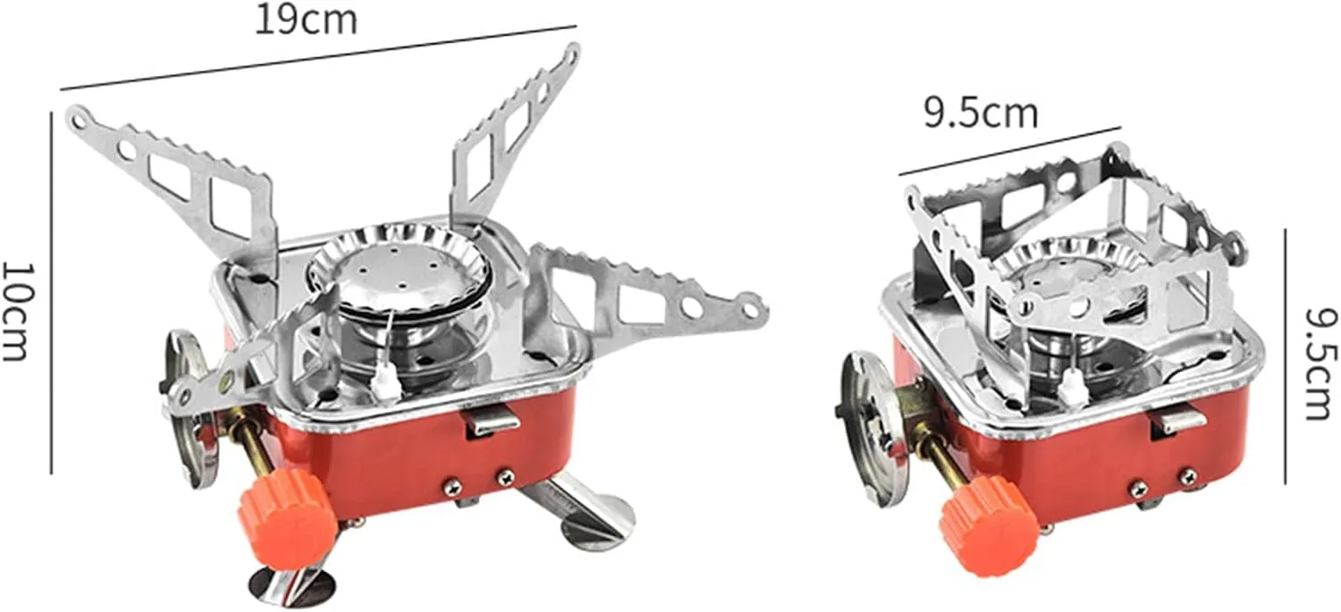Mini Portable Gas Stove Butane Mini Stainless Steel Cookers with Storage Box Piezo Ignition Multifunction Camping Stove Outdoor