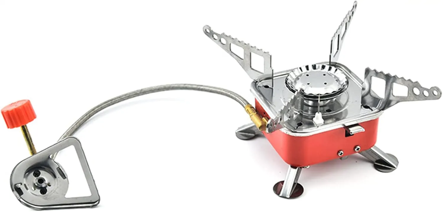 Mini Portable Gas Stove Butane Mini Stainless Steel Cookers with Storage Box Piezo Ignition Multifunction Camping Stove Outdoor
