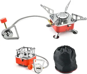 Mini Portable Gas Stove Butane Mini Stainless Steel Cookers with Storage Box Piezo Ignition Multifunction Camping Stove Outdoor