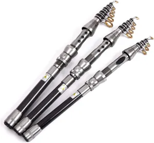 Mipcase 1.5m Carbon Fiber Rod Telescopic Sea Fishing Pole Portable Aluminum Alloy Reel Seat