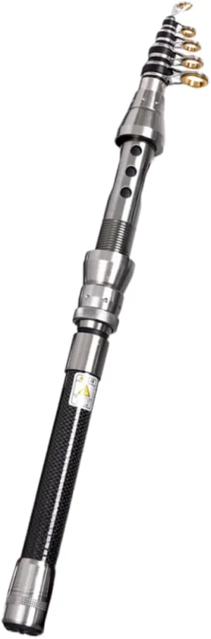 Mipcase Compact Sea Fishing Pole 2.1m Carbon Fiber Folding Rod Telescopic for Travel