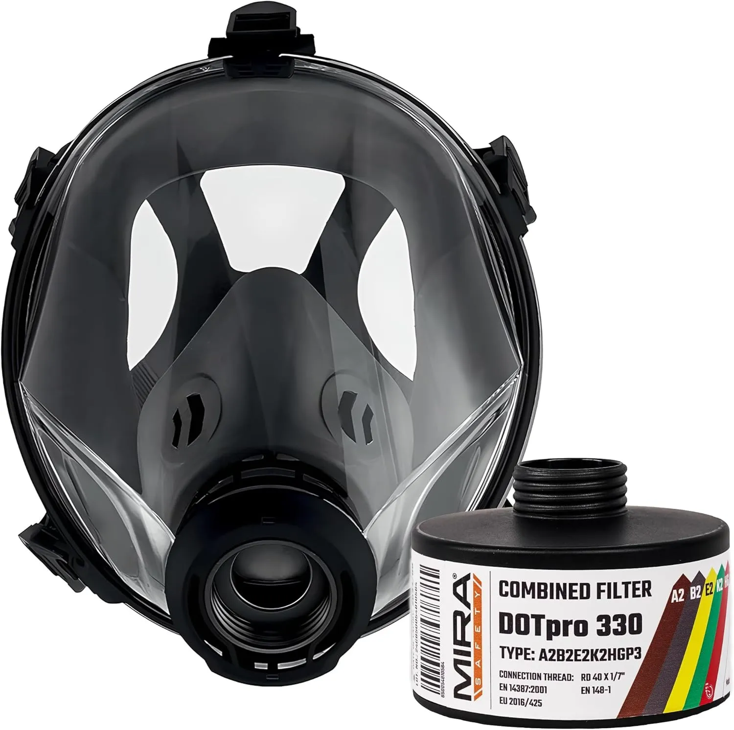 Mira Safety CM-I01 Gas Mask and DotPro 330 CBRN and Industrial Filter