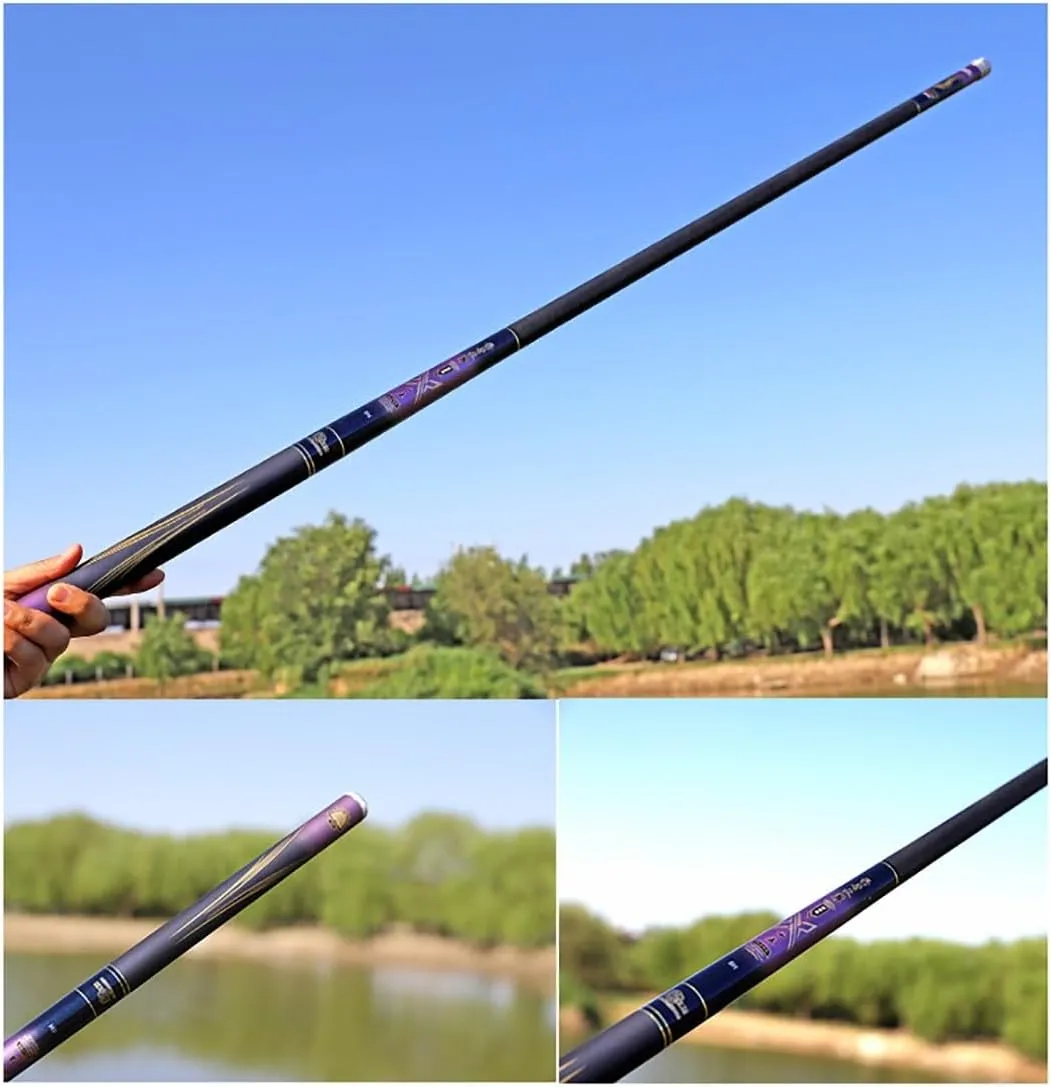 MirOdo Carbon Fiber Fishing Rod Telescopic Fishing Rods 2.7-4.8m Ultra Light Ultra-Hard Fishing Pole Hand Pole Multi Use Fresh Or Sea Water