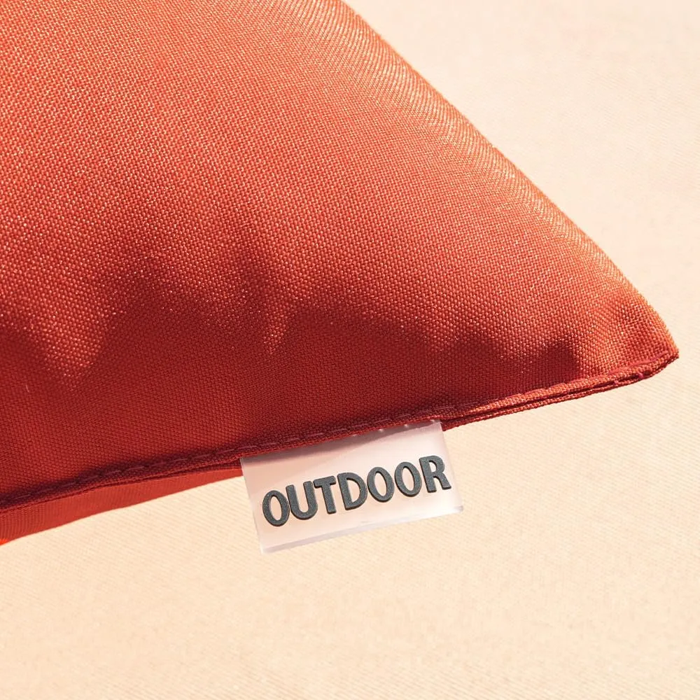 MIULEE Pack of 2 Decorative Outdoor Waterproof Pillow Covers Square Garden Cushion Sham Throw Pillowcase Shell for Patio Tent Couch 20x20 Inch Burnt Brick