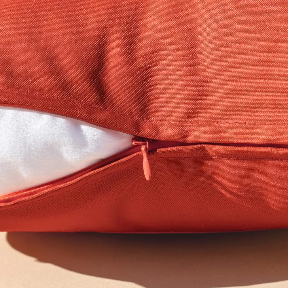 MIULEE Pack of 2 Decorative Outdoor Waterproof Pillow Covers Square Garden Cushion Sham Throw Pillowcase Shell for Patio Tent Couch 20x20 Inch Burnt Brick
