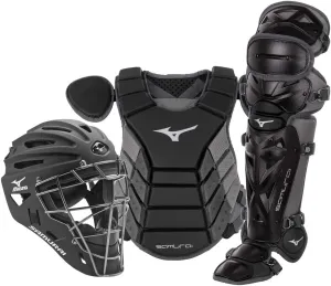 Mizuno Samurai Adult Baseball Boxed Catcher's Gear Set , Black-Grey, 16" Men's Adult