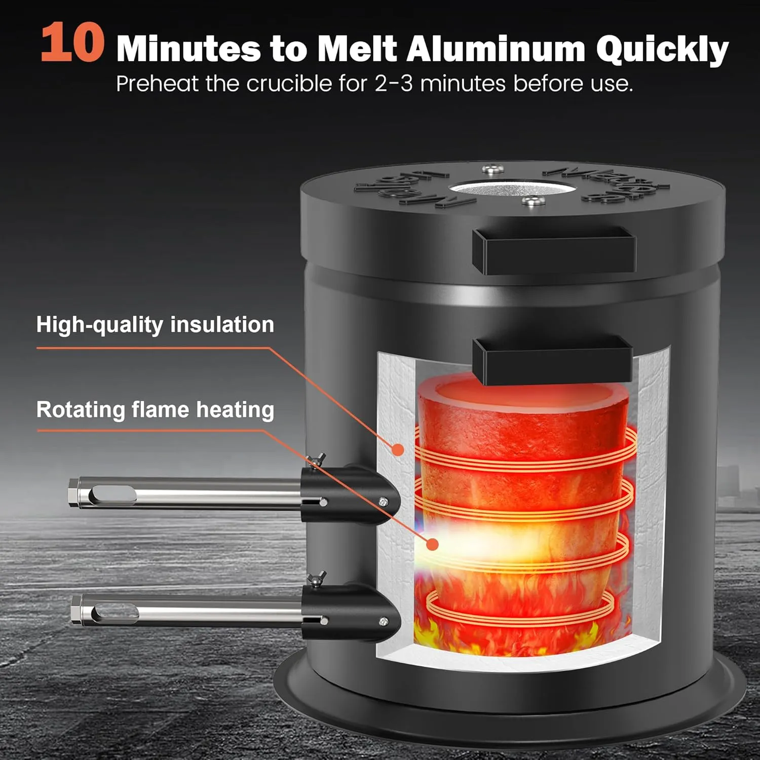 MMasters 12KG Propane Metal Melting Furnace Kit with Gloves, 2400℉ High-Efficiency Metal Foundry for Gold, Silver, Copper, and Aluminum Smelting, Ideal for Jewelry Making and Metal Casting