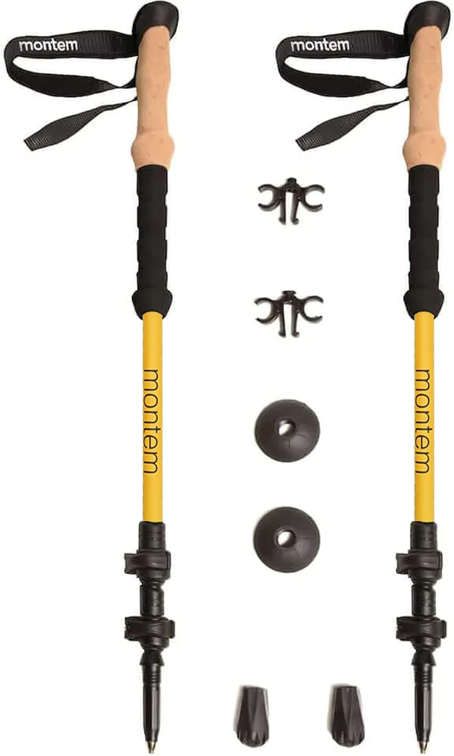 Montem Ultra Light 100% Carbon Fiber Trekking, Walking, and Hiking Poles - One Pair (2 Poles) - Ultra Light, Quick Locking, Foldable, Weather-Resistant and Ultra Durable