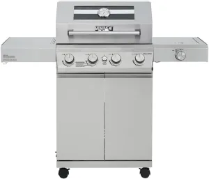 Monument Grills Larger 4-Burner Propane Gas Grills bbq Stainless Steel Heavy-Duty Cabinet Style with Knob Controls Side Burner Mesa 400m