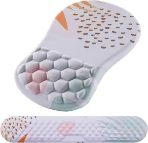 Mouse Pad Wrist Support, Laokiiy 2 in1 Keyboard Wrist Rest  Ergonomic Mouse Pad, Non-Slip Wrist Rest for Computer Keyboard, Made Easy Typing & Relieve Wrist Pain(Tropical Leaves)