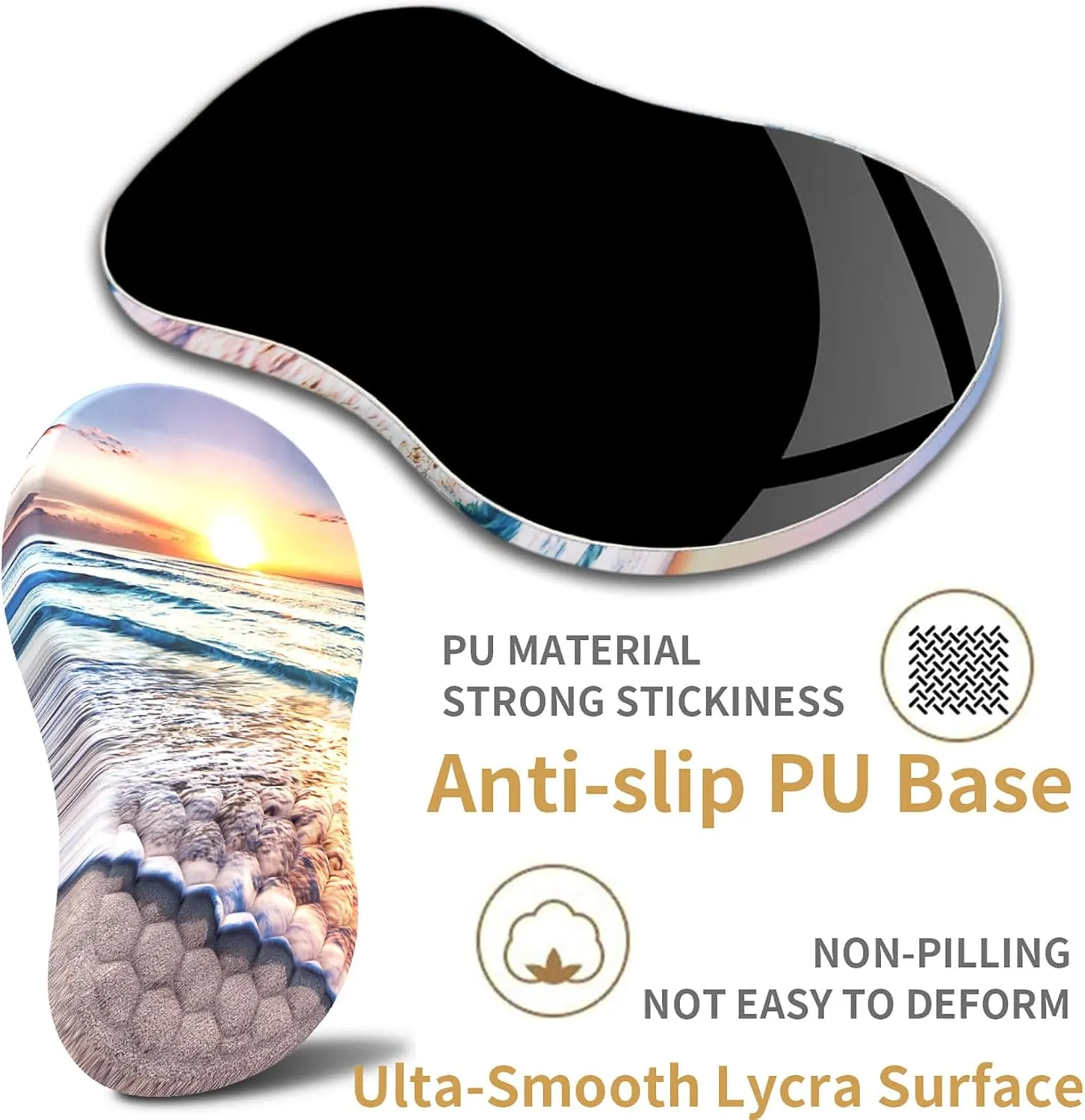 Mouse Pad Wrist Support,Ergonomic Mouse Pad with Wrist Rest,Computer Mouse Pads Pain Relief Keyboard Wrist Rest with Coaster Set,Non-Slip Computer Gel Mouse Pad for Desk Laptop Office-Beach Sunset