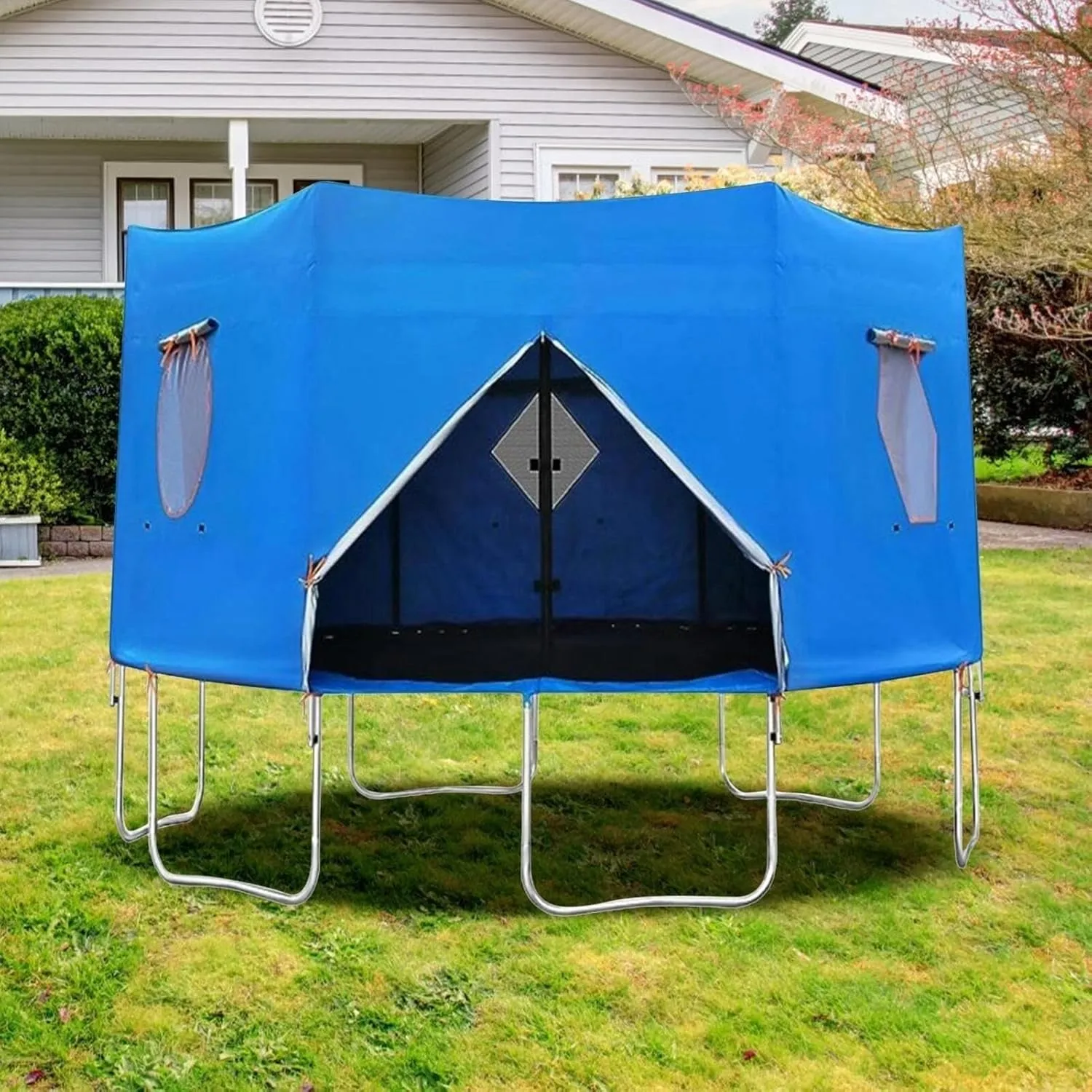 Moyu666-Trampoline Tent, 6FT/8FT/10FT/12FT/14FT/15FT Trampoline Tent Cover, Waterproof Oxford Trampoline Canopy, Trampoline Sun Shade for 6 Straight Pole Round Trampoline