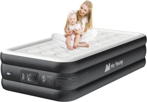 Mr.Young Air Mattress with Built-in Pump for Guest,Tall Inflatable Air Bed with Carrying Bag for Camping, Foldable & Portable Blow up Air Mattresses