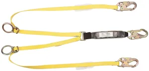 MSA 10113162 Workman Twin-Leg Tie-Back Energy-Absorbing ANSI-Certified Lanyard with Two 36C Snap Hooks, 6-Feet Line Length