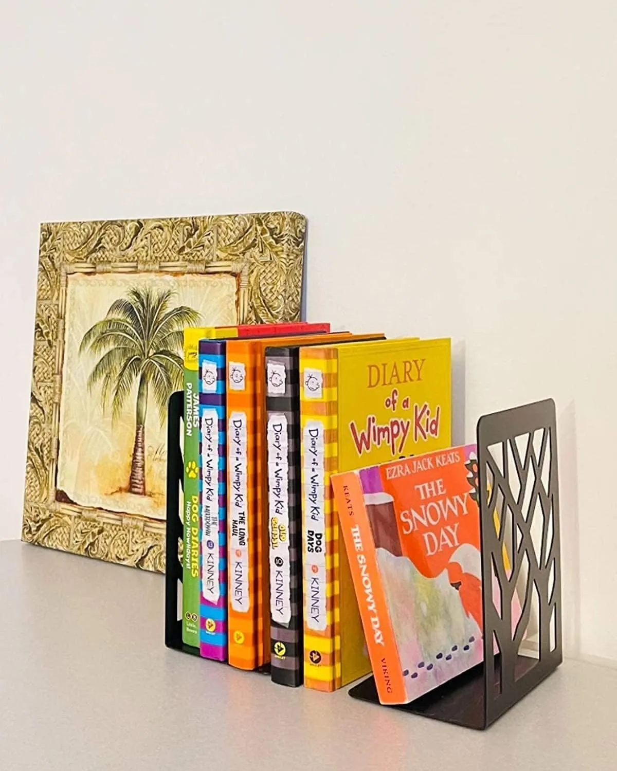 MSDADA Bookends, Book Ends for Shelves, Bookends for Office, Book Ends for Heavy Books, Book Shelf Holder Stand Home Decorative，Metal Bookend Supports, Book Stoppers, Black(8 Pairs)