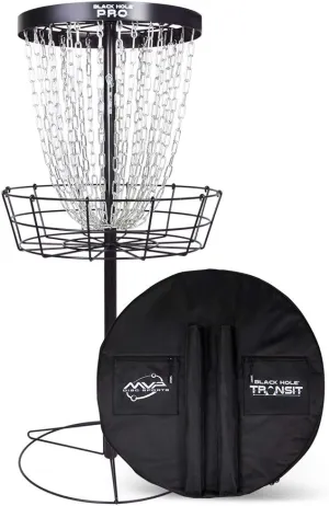 MVP Disc Sports Black Hole Pro 24 Chain Disc Golf Basket with Transit Bag