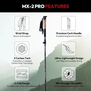 MX-2 PRO | X Carbon Tech Carbon Fiber Trekking Poles