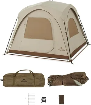 Naturehike Quarter/Hexagonal Camping Tent Canopy Sun Shade,Outdoor Tent for Camping,Fishing,Picnics, Canopy Available with Ground Cloth,Door Curtains,Tent Connector (Tent Canopy, Medium)