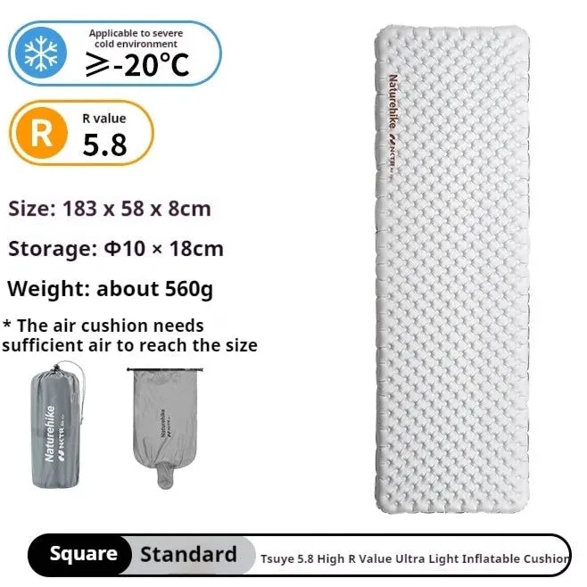 NATUREHIKE R5.8 Self-Inflatable Mattress - Ultimate Camping Bed Pad