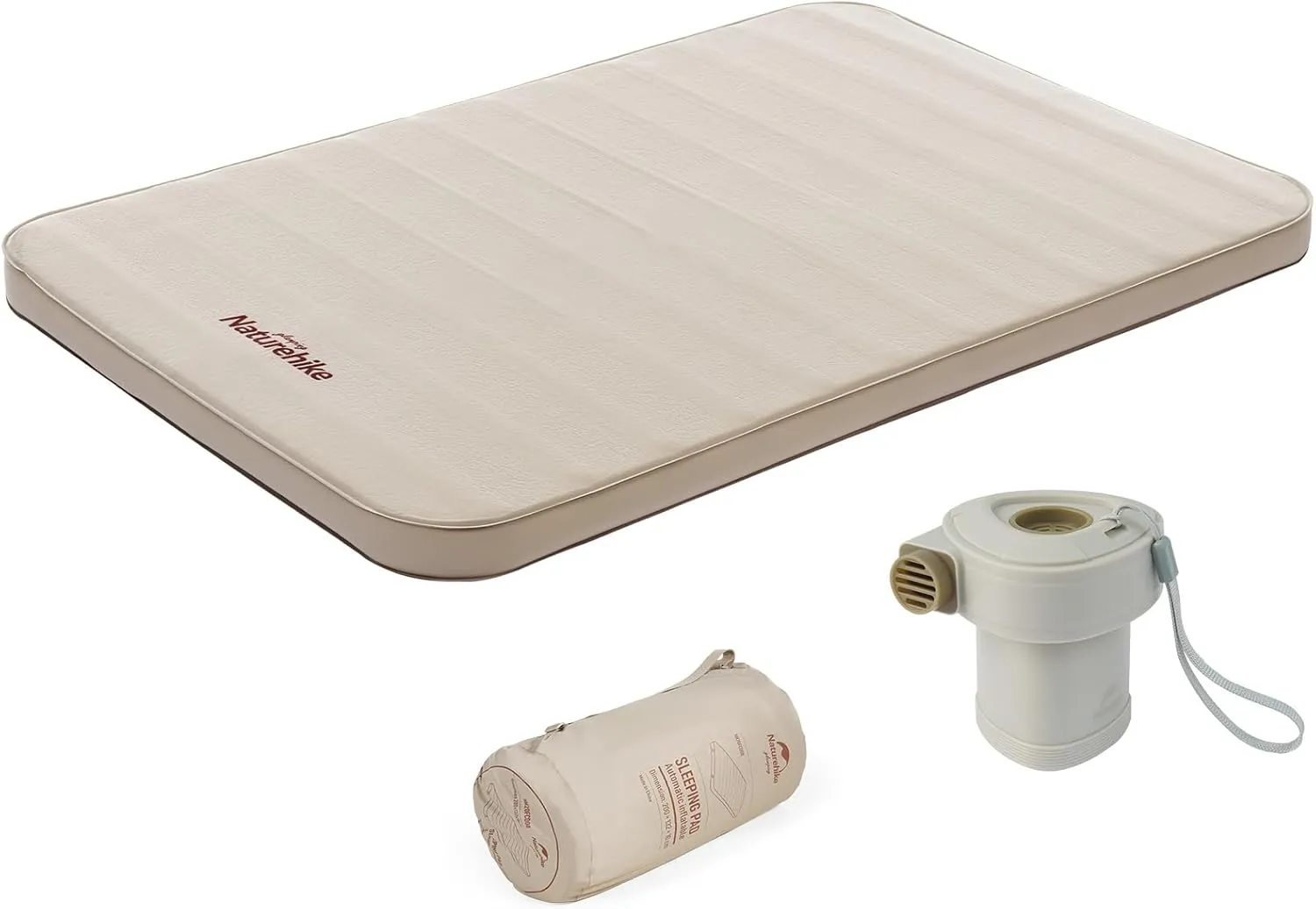 Naturehike Self Inflating Sleeping Pad Camping Air Mattress with Portable Mini Air Pump Inflatable Mattress for Home, Camping, Guests Double