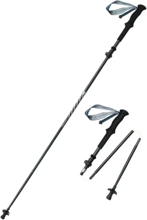 Naturehike Trekking Poles for Hiking Lightweight only 6.67oz 5-Section Folding Telescopic 13.78in Storage Size 3k Carbon Fiber 7075 Aluminum EVA Extended Handle High Load-Bearing Outer Lock