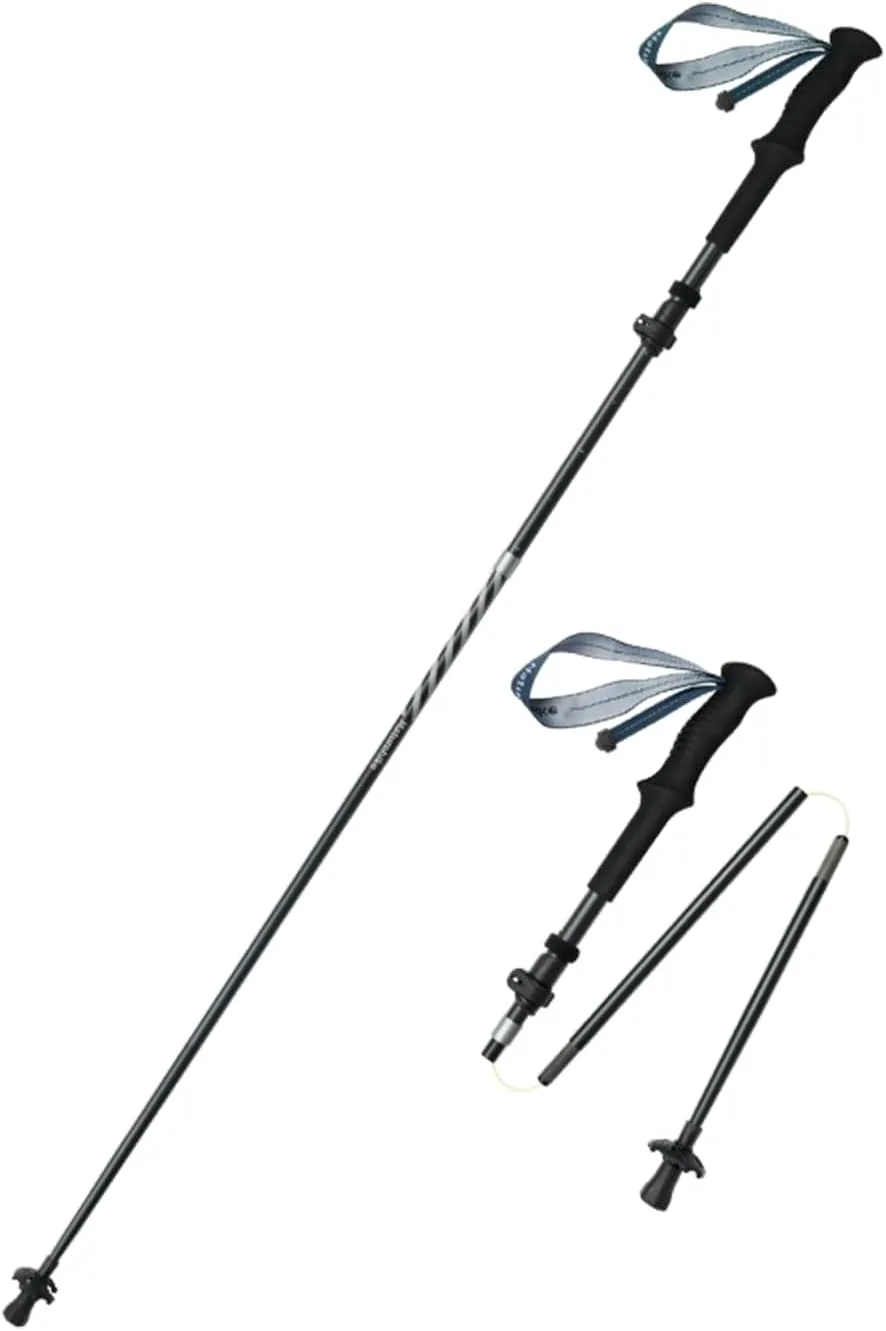 Naturehike Trekking Poles for Hiking Lightweight only 6.67oz 5-Section Folding Telescopic 13.78in Storage Size 3k Carbon Fiber 7075 Aluminum EVA Extended Handle High Load-Bearing Outer Lock