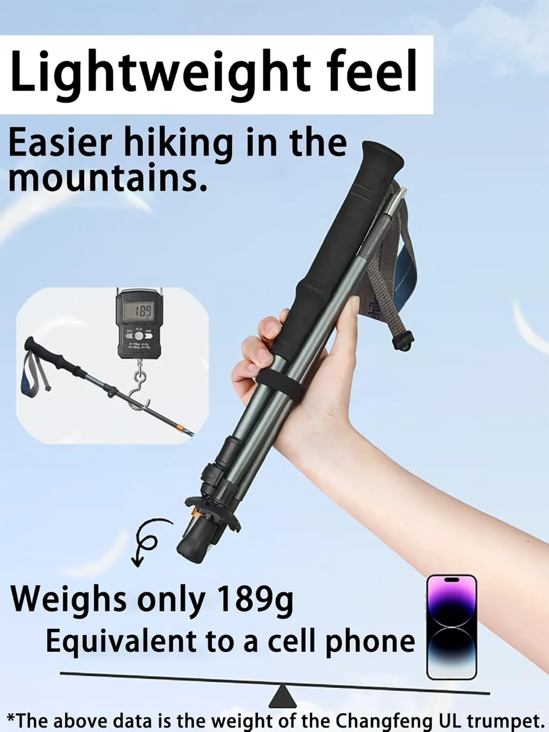 Naturehike Trekking Poles for Hiking Lightweight only 6.67oz 5-Section Folding Telescopic 13.78in Storage Size 3k Carbon Fiber 7075 Aluminum EVA Extended Handle High Load-Bearing Outer Lock
