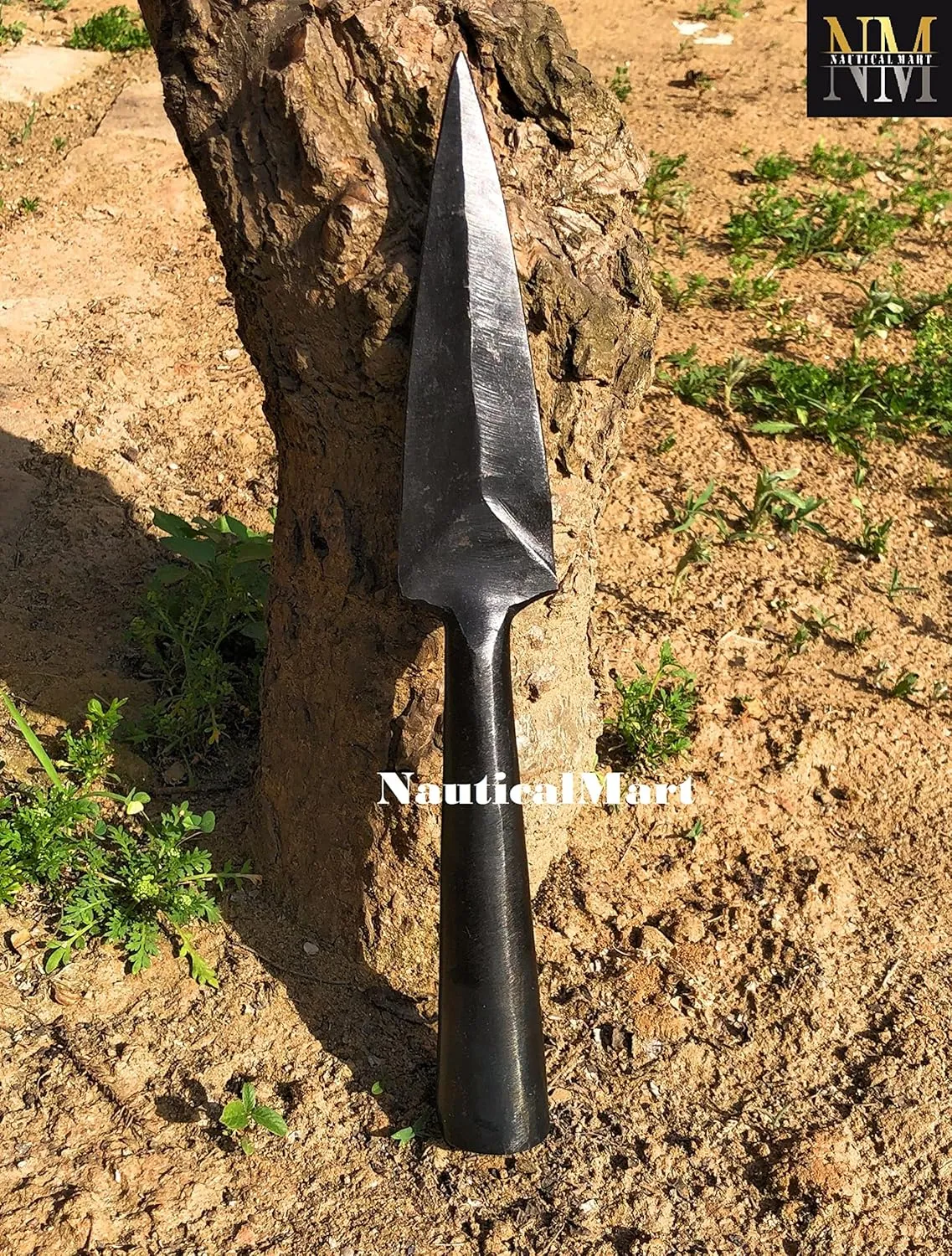 NauticalMart Hand-Forged Viking Saga Iron Spear Point Viking Accessories Medieval Steel Spearpoint Made From Carbon Steel Reenactment, Long Spear SCA LARP Knight (Antique)
