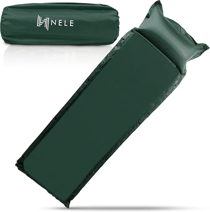 NELE Self Inflating Sleeping Pad 2inch Lifestyle Pad (Dark Green)
