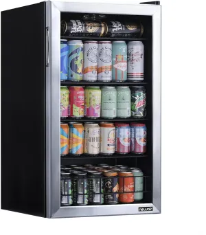 NewAir Beverage Refrigerator Cooler - 126 Cans Free Standing with Right Hinge Glass Door, Mini Fridge Beverage Organizer Perfect For Beer, Wine, Soda, And Cooler Drinks