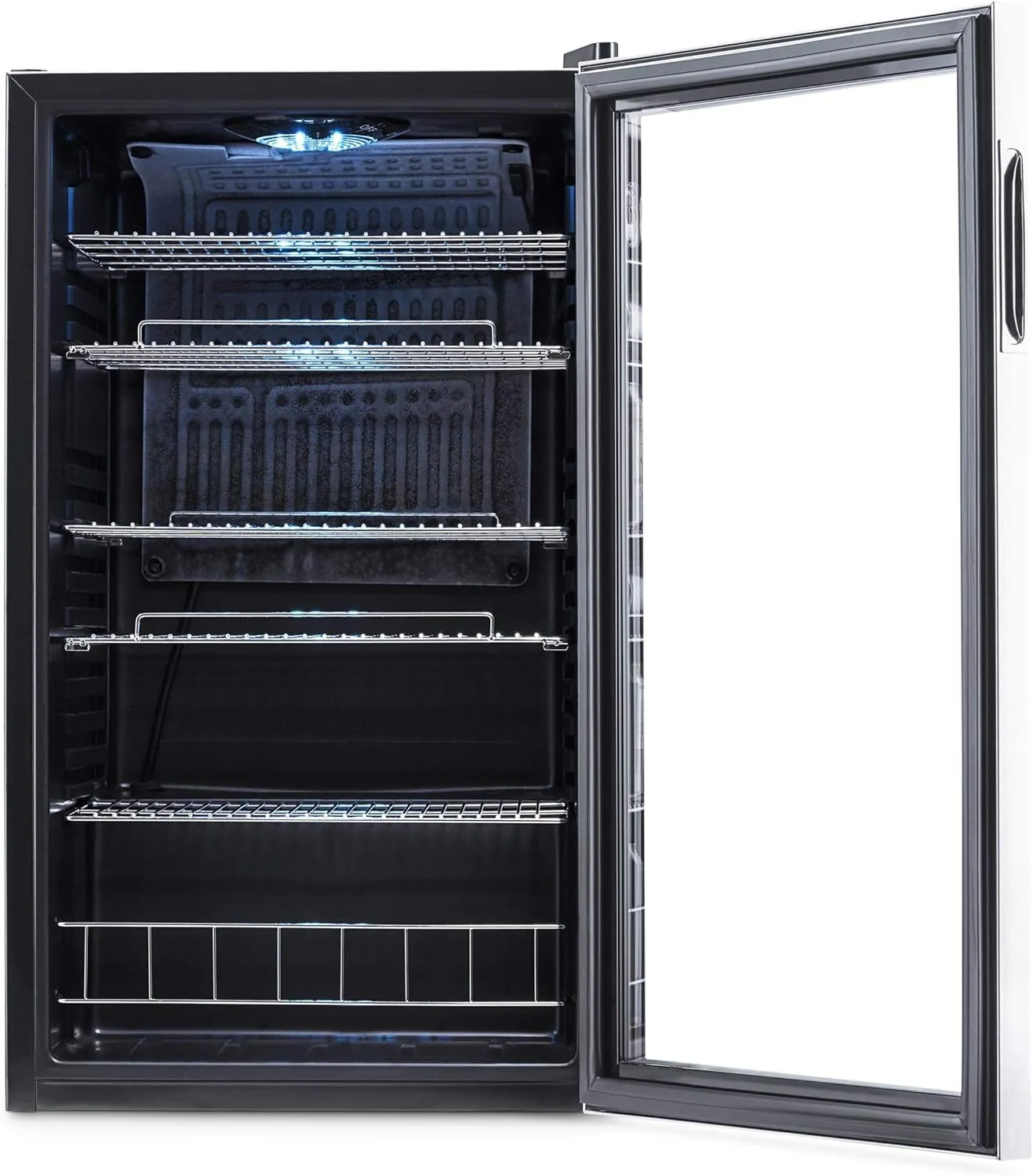 NewAir Beverage Refrigerator Cooler - 126 Cans Free Standing with Right Hinge Glass Door, Mini Fridge Beverage Organizer Perfect For Beer, Wine, Soda, And Cooler Drinks